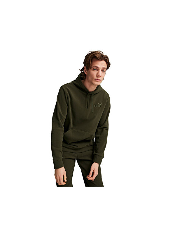 Puma Ess Elevated Hoodie Erkek Günlük Polar Sweatshirts 68189270 Haki