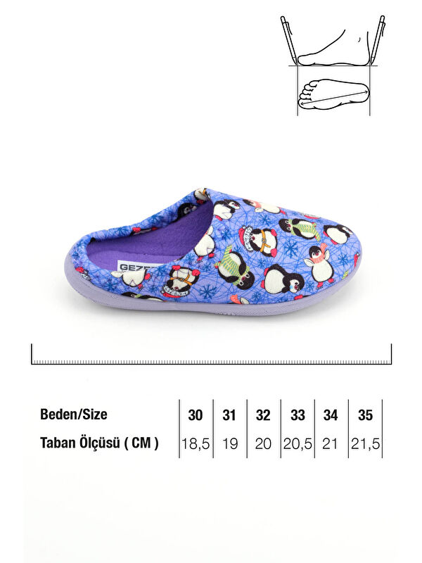Gezer Lila Gezer Kışlık Rahat Kız Çocuk Taban Ev Gondol Terlik