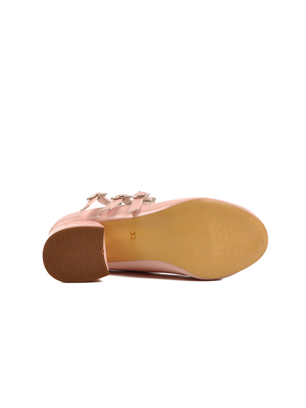 Pudra Taşlı Kız Çocuk Topuklu Babet 37 F - Görsel 6