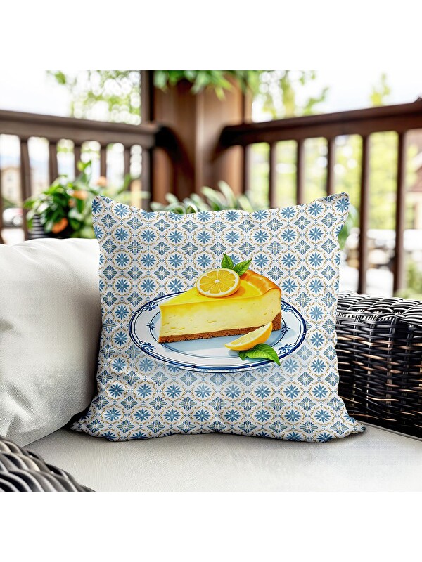 Evmila Bahar Temalı Kadife Kırlent Kılıfı 43x43 Cm Çift Taraf Baskı