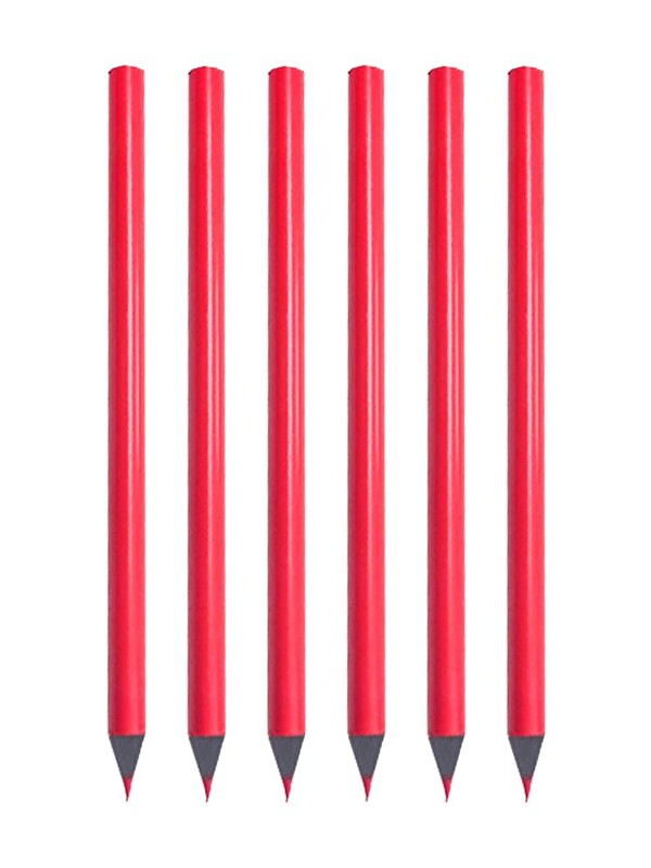 Artlantis Jumbo Kırmızı Kalem 6 Adet Kırmızı Başlık Kalemi Üçgen Kırmızı Renk Kurşun Kalem İlk Kalemim