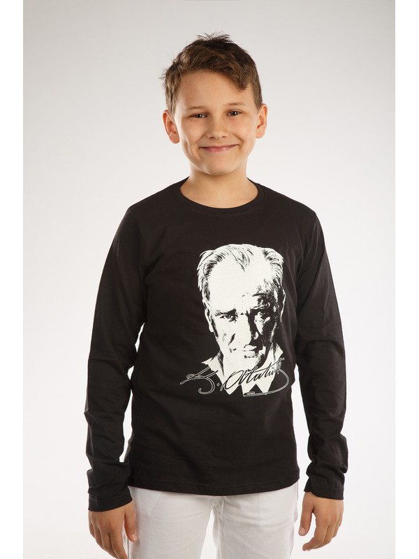 ajn Kids Bisiklet Yaka Atatürk Baskılı Tişört