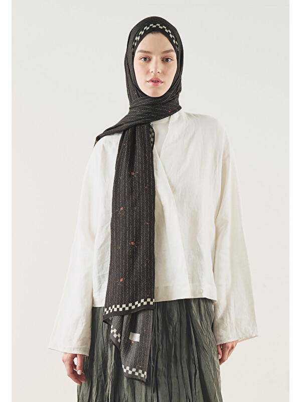 Fresh Scarfs Garden Essence Desen Soft Viskon Şal Antrasit