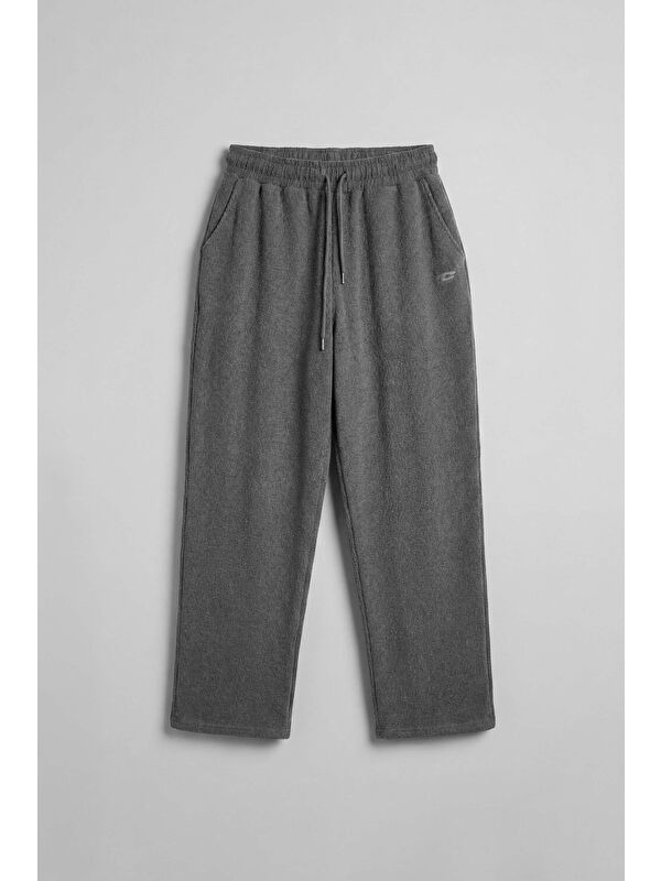 Abluka Online Erkek Baggy Fit Fitilli Yumuşak Dokulu Eşofman Altı Antrasit