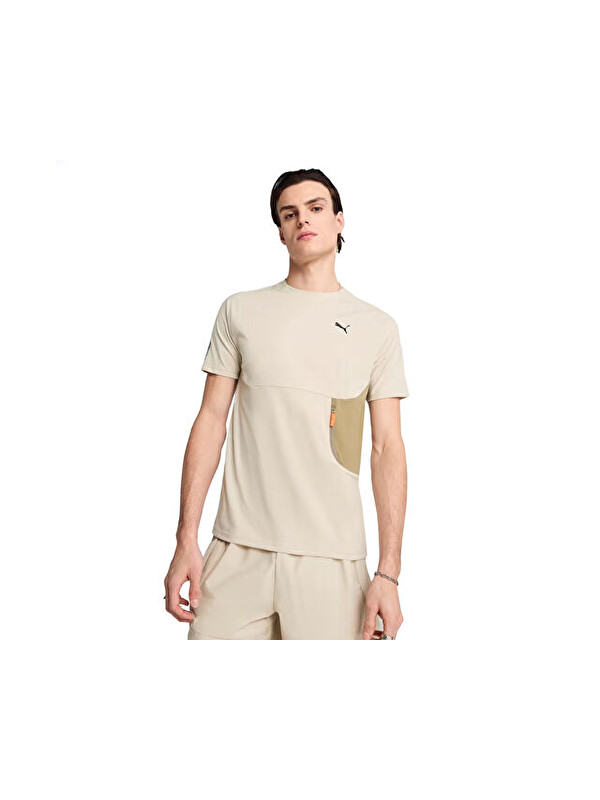 Puma Pumatech Pocket Tee Erkek Günlük Tişört 62967368 Bej