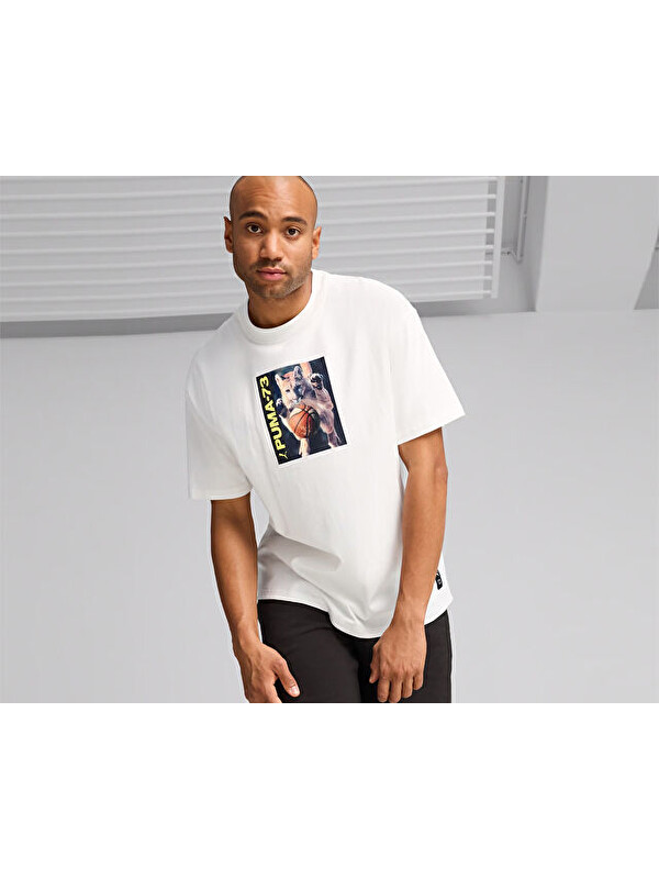 Puma Banned From Tv Ss Tee Erkek Basketbol Tişörtü 62715301 Beyaz
