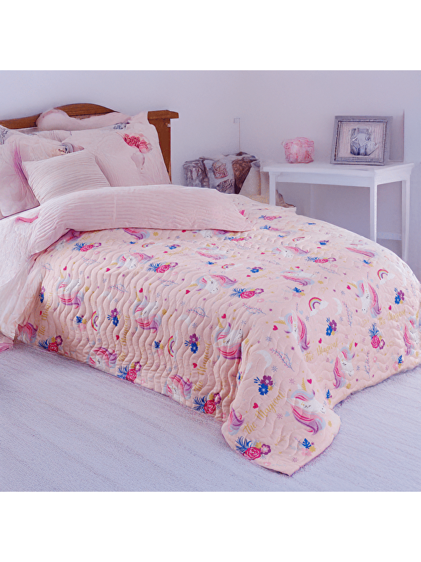 UPSTYLE Çok Amaçlı Örtü Tek Kişilik MagicAl Pembe