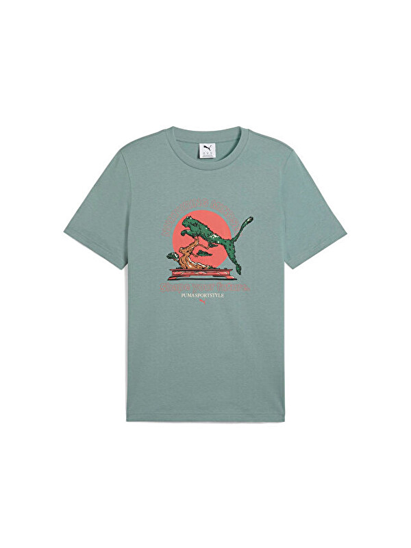 Puma Graphics Bonsai Tee Erkek Günlük Tişört 62963430 mavi