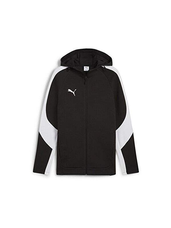Puma Team Evostripe Hooded Erkek Futbol Kamp Fermuarlı Sweatshirt 65994703 Siyah