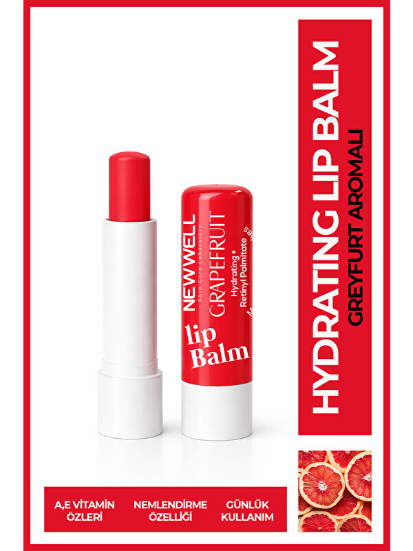 New Well Grapefruit Hydrating Lip Balm – Greyfurt Aromalı Nemlendirici Dudak Bakım Kremi 4 gr