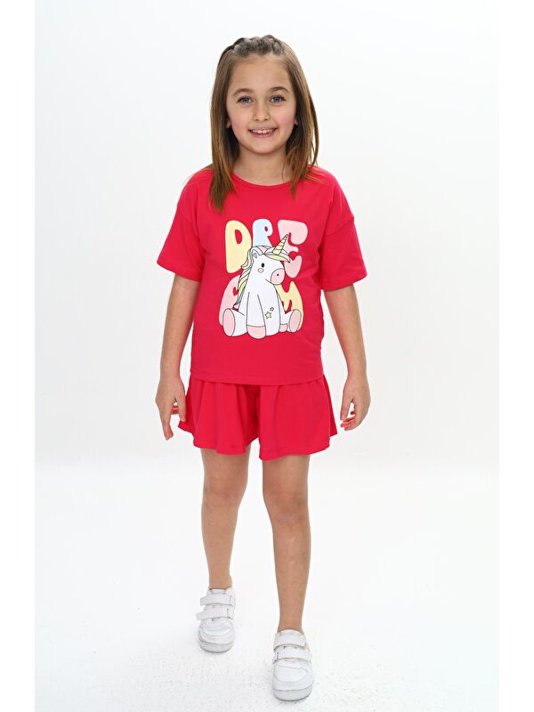 Toontoykids Kız Çocuk Ponny Baskılı Şortlu Takım