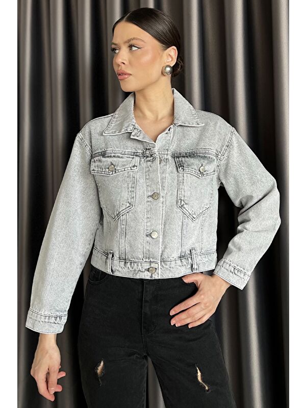 Gülseli Slim Fit Kadın Jean Ceket