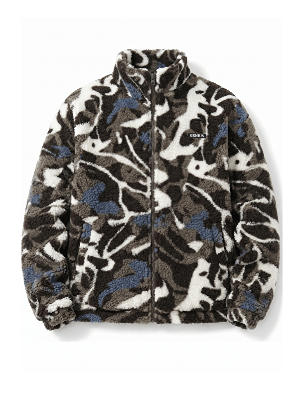 Genius Store Oversize Pelüş Erkek İçi Polarlı Tam Fermuarlı Sherpa Sonbahar Kış Kadın Polar Sweatshirt OVERSIZE-P