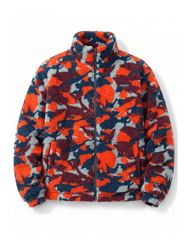 Genius Store Oversize Pelüş Erkek İçi Polarlı Tam Fermuarlı Sherpa Sonbahar Kış Kadın Polar Sweatshirt OVERSIZE-P