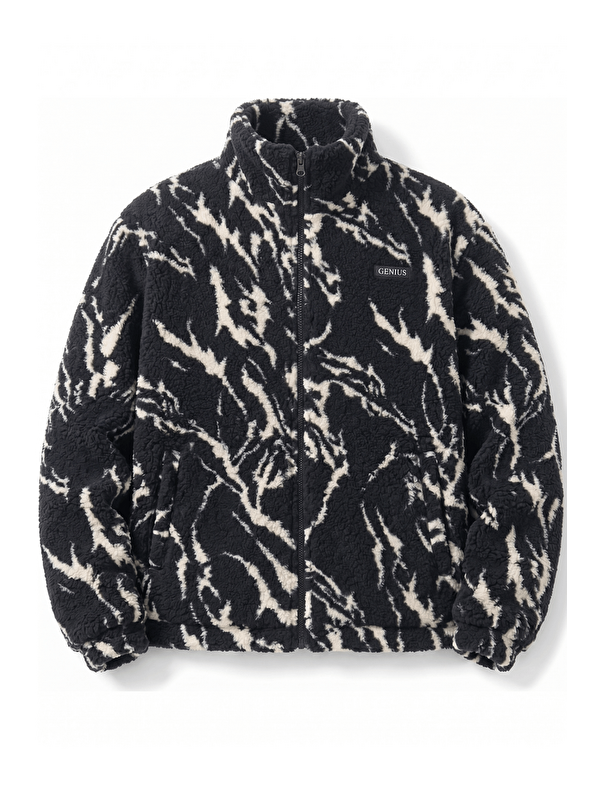 Genius Store Oversize Pelüş Erkek İçi Polarlı Tam Fermuarlı Sherpa Sonbahar Kış Kadın Polar Sweatshirt OVERSIZE-P