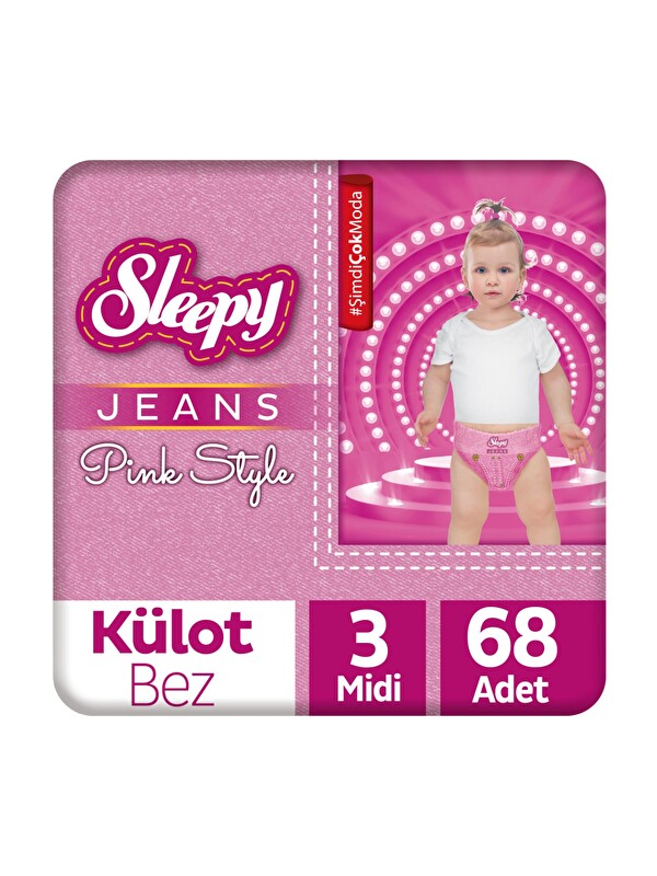 Sleepy Pink Jeans Külot Bez 3 Numara Midi 2'li Jumbo 68 Adet
