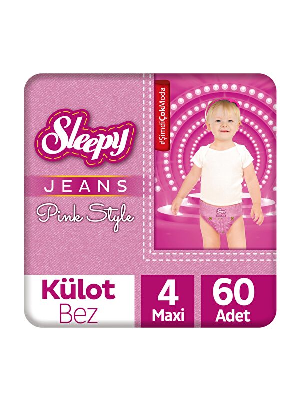 Sleepy Pink Jeans Külot Bez 4 Numara Maxi 2'li Jumbo 60 Adet
