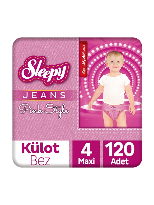 Sleepy Pink Jeans Külot Bez 4 Numara Maxi 4’lü Jumbo 120 Adet