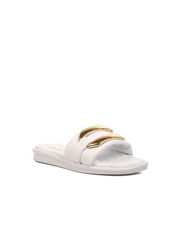 Beyaz Kadın İnce Taban Terlik 335171 - Görsel 4