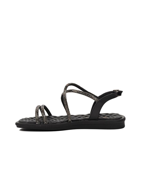 Siyah Kadın İnce Taban Sandalet 335175 - Görsel 3