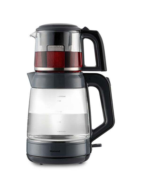 Homend Infinity 1764H Cam Çay Makinesi Antrasit Siyah