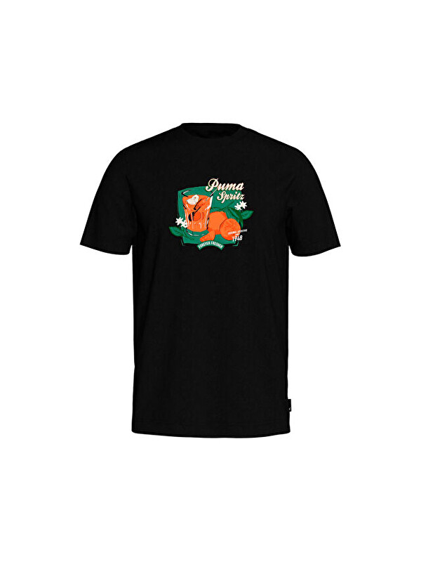 Puma Graphics Spritz Tee Erkek Günlük Tişört 62541401 Siyah