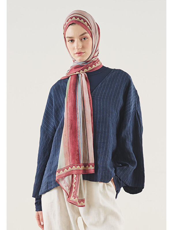 Fresh Scarfs Line Harmony Desen Soft Viskon Şal Vişne Çürüğü