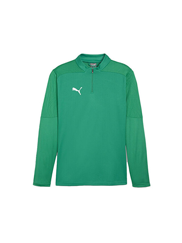 Puma Teamfinal Training 1/4 Zip Erkek Futbol Antrenman Uzun Kollu Tişört 65855105 Yeşil