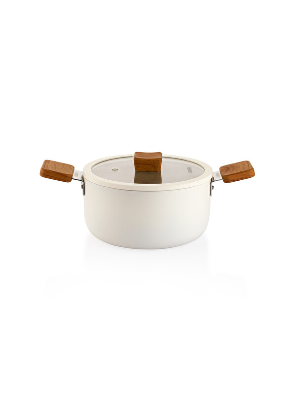 SCHAFER Ceramoni Seramik Derin Tencere 20 Cm-Krem