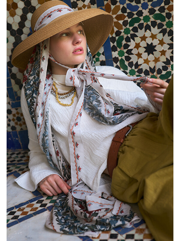Fresh Scarfs Briony Desen Soft Viskon Şal Koyu Kırmızı
