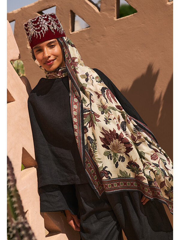 Fresh Scarfs Mystic Bloom Desen Soft Viskon Şal Kiremit