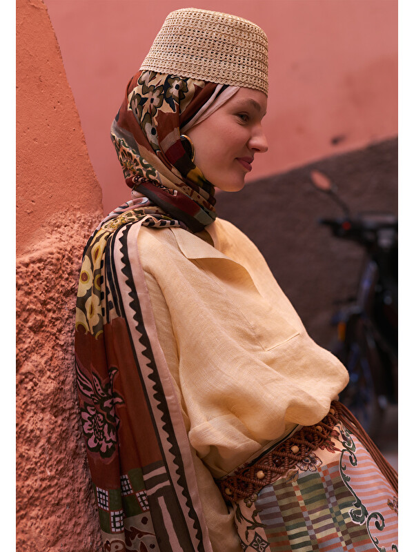 Fresh Scarfs Petra Desen Soft Viskon Şal Kiremit