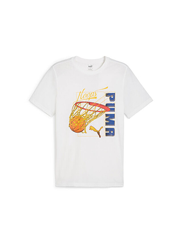 Puma Swished Tee Erkek Basketbol Tişörtü 62480103 Beyaz