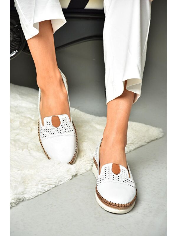 P5555001 Beyaz Kadın Ayakkabı - Görsel 6