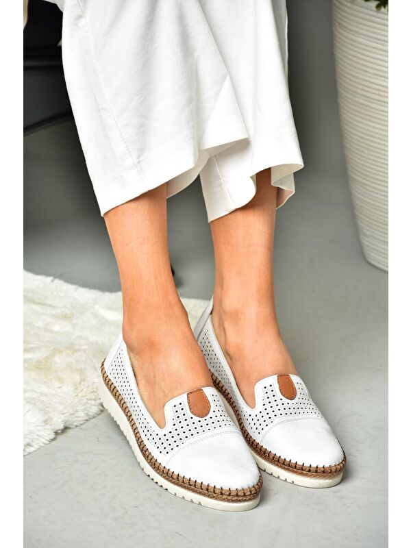 P5555001 Beyaz Kadın Ayakkabı - Görsel 7