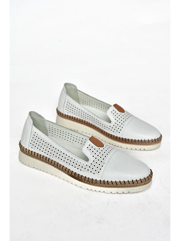 P5555001 Beyaz Kadın Ayakkabı - Görsel 4