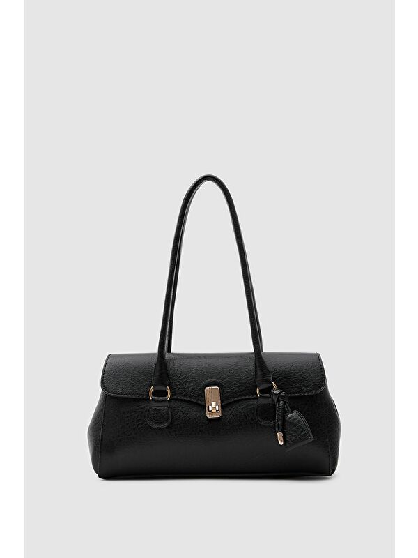 Shulebags Lunera Vintage Baget Çanta Siyah