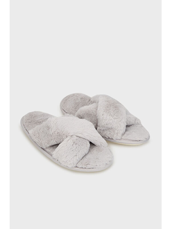 Yumuşak Dokulu Çapraz Pelüş Kadın Terlik 6722001 - Görsel 3