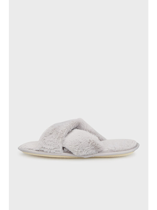 Yumuşak Dokulu Çapraz Pelüş Kadın Terlik 6722001 - Görsel 4