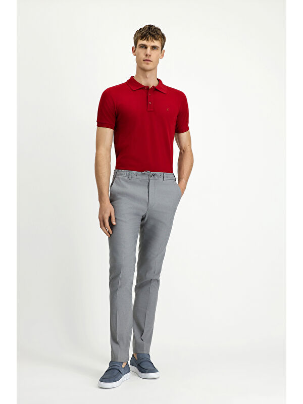 Kiğılı Slim Fit Dar Kesim Beli Lastikli İpli Keten Karışımlı Pantolon