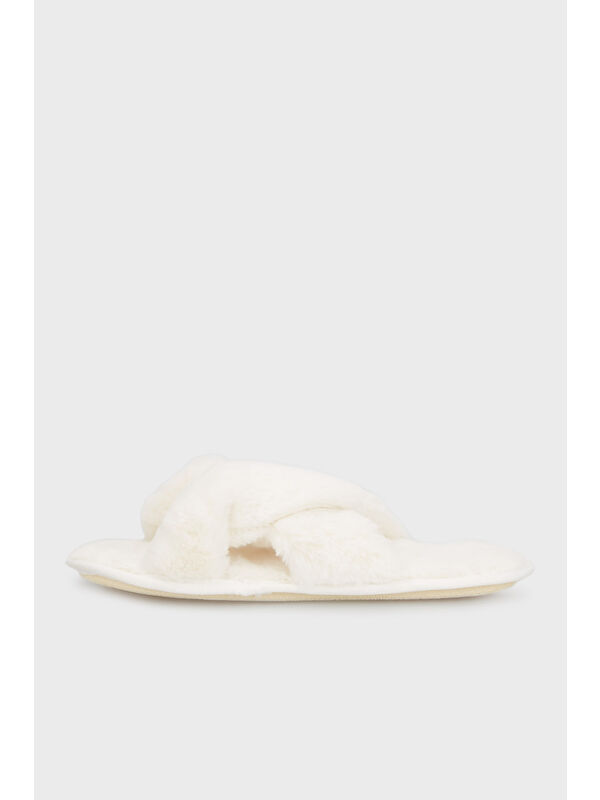 Yumuşak Dokulu Çapraz Pelüş Kadın Terlik 6722001 - Görsel 5