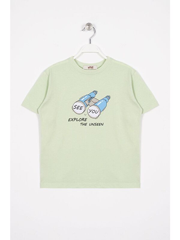 Zepkids See You Baskılı Fıstık Yeşili Renk Erkek Çocuk Tshirt