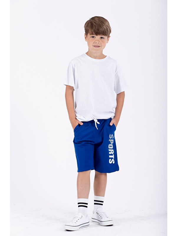Zepkids Sports Baskılı Saks Renk Erkek Çocuk Kapri