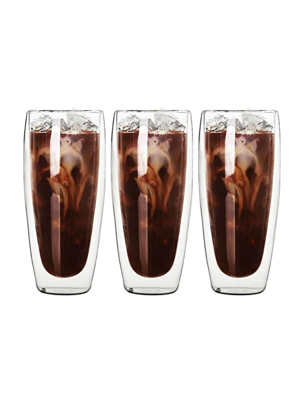 Kitchen Design Lab Çift Cidarlı Uzun 320 ml Cam Bardak Seti 3 Adet 2324