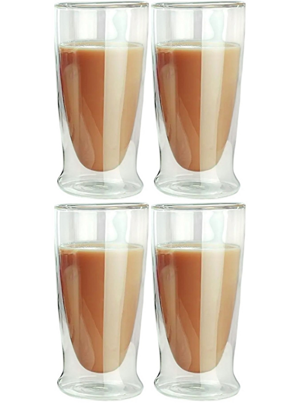 Kitchen Design Lab Çift Cidarlı Uzun Cam Bardak 350 ml 4 Adet 2323