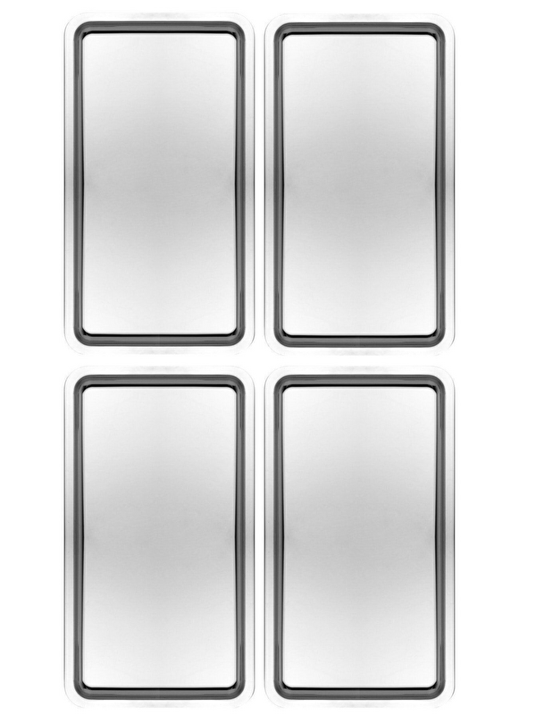 Kitchen Design Lab Paslanmaz Çelik Gümüş Renk Dikdörtgen Geniş Metal Düz Sunum Tepsisi Çay Kahve Tatlı Sunum 4 Adet