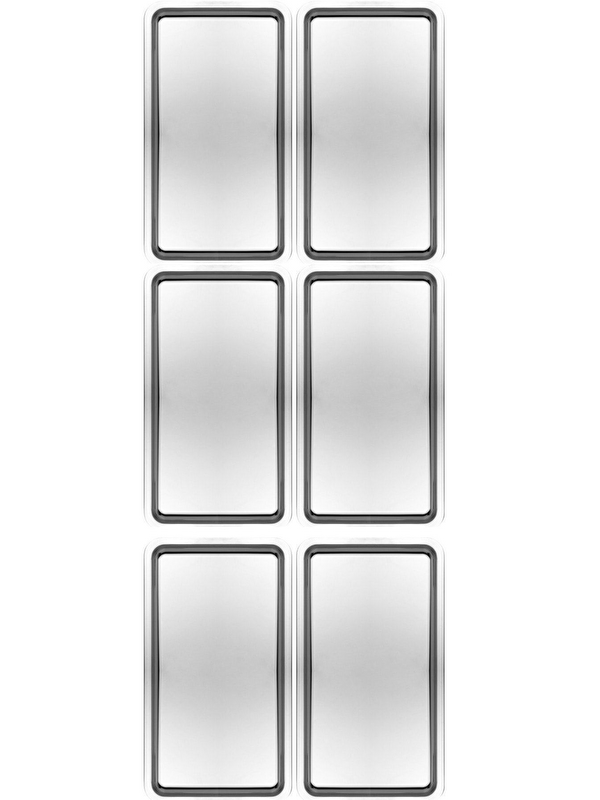 Kitchen Design Lab Paslanmaz Çelik Gümüş Renk Dikdörtgen Geniş Metal Düz Sunum Tepsisi Çay Kahve Tatlı Sunum 6 Adet