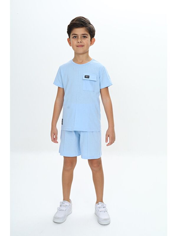 Toontoykids Erkek Çocuk Göğsü Cepli Armalı Şortlu Takım