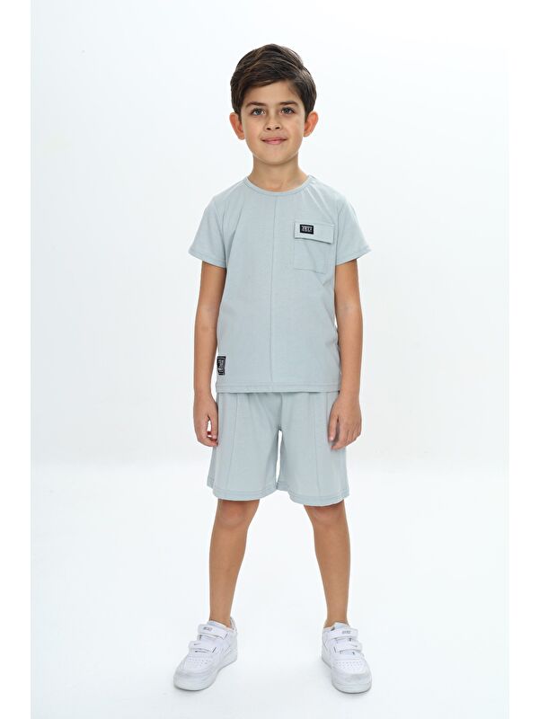 Toontoykids Erkek Çocuk Göğsü Cepli Armalı Şortlu Takım