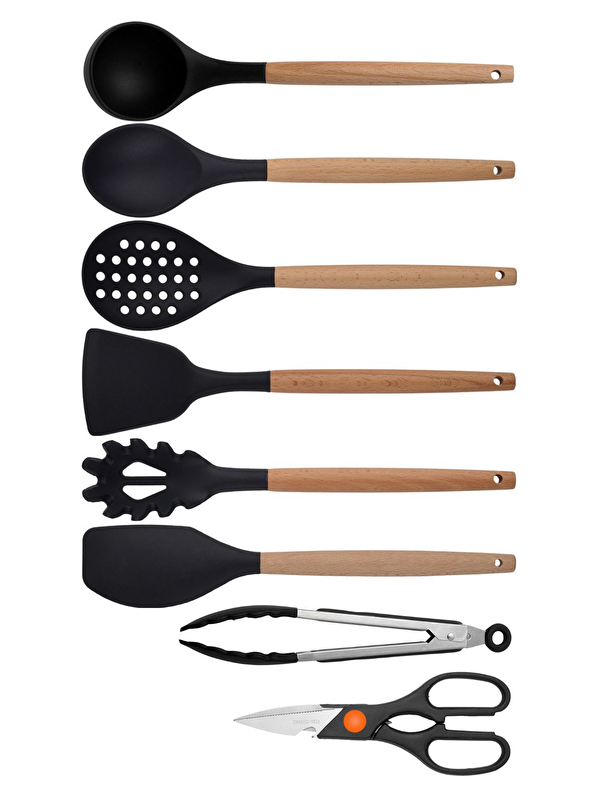 Kitchen Design Lab Siyah Bambu Silikon 8'li set